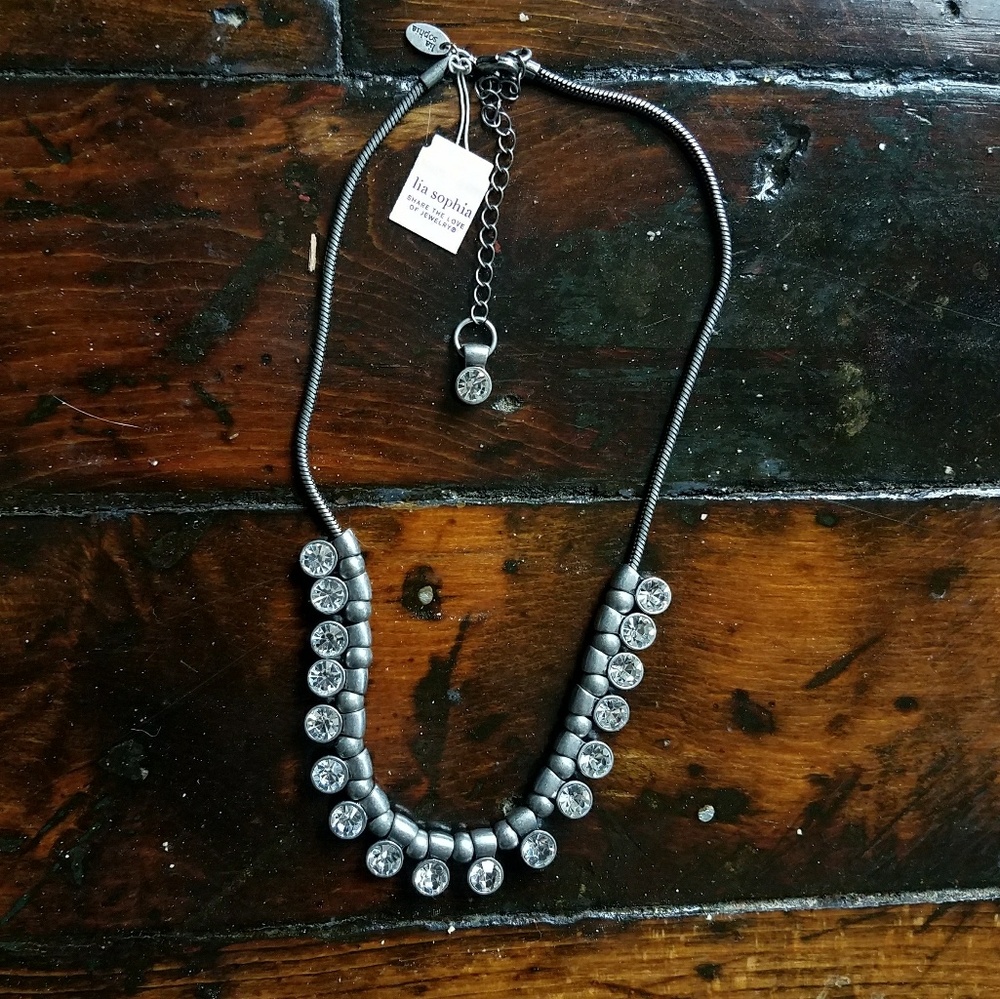Silver and crystal Lia Sophia necklace